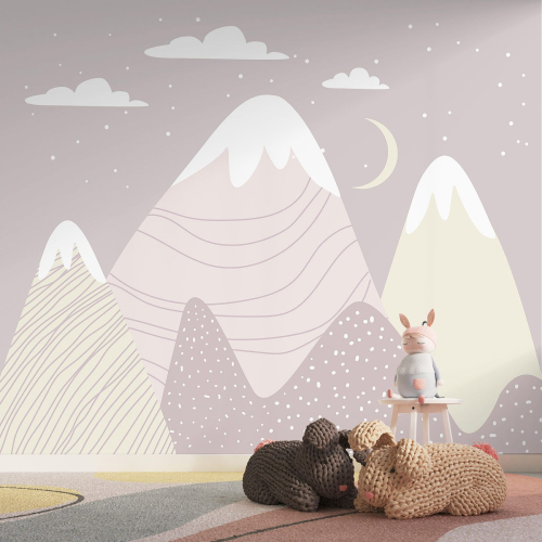 Papier peint panoramique Enfants - Montagnes