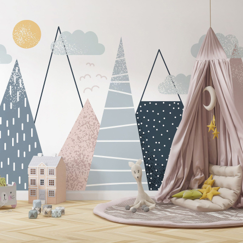 Papier peint panoramique Enfants - Montagnes