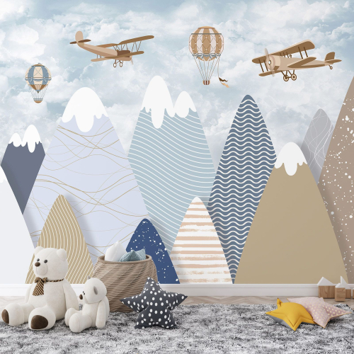 Papier peint panoramique Enfants - Montagnes