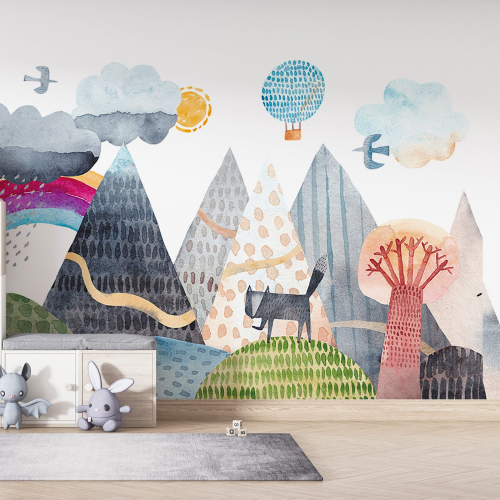 Papier peint panoramique Enfants - Montagnes