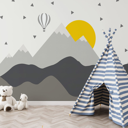Papier peint panoramique Enfants - Montagnes