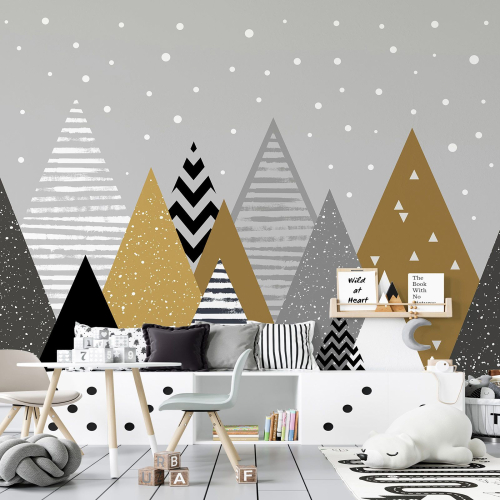 Papier peint panoramique Enfants - Montagnes Design