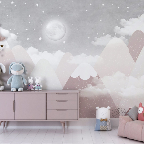 Papier peint panoramique Enfants - Montagnes Lune