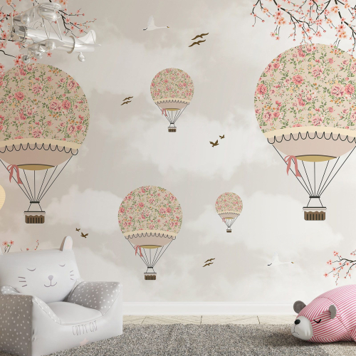 Papier peint panoramique Enfants - Montgolfières
