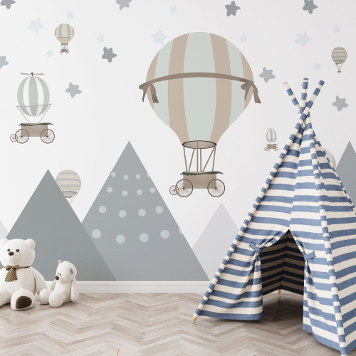 Papier peint panoramique Enfants - Montgolfières