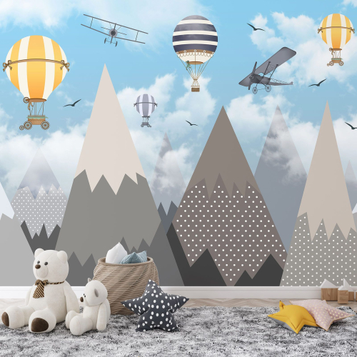 Papier peint panoramique Enfants - Montgolfières