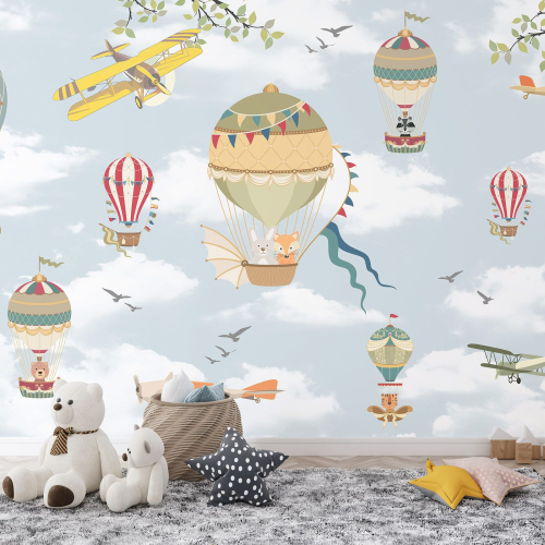 Papier peint panoramique Enfants - Montgolfières