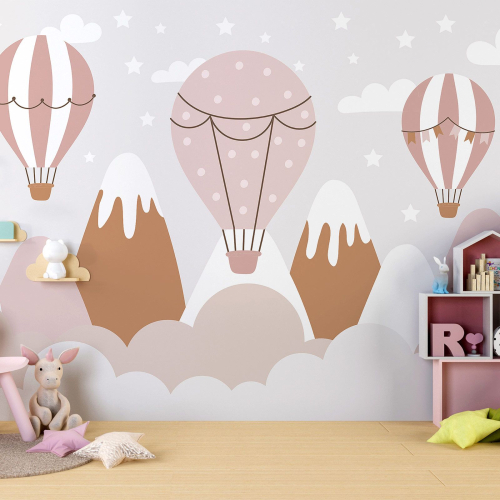 Papier peint panoramique Enfants - Montgolfières