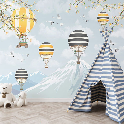 Papier peint panoramique Enfants - Montgolfières