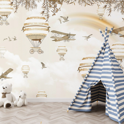 Papier peint panoramique Enfants - Montgolfières