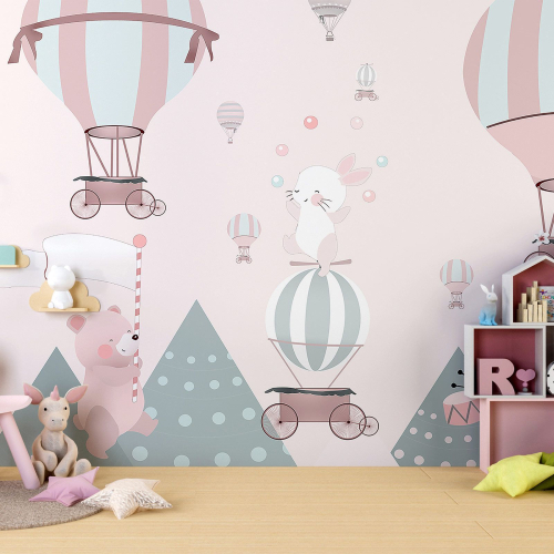 Papier peint panoramique Enfants - Montgolfières