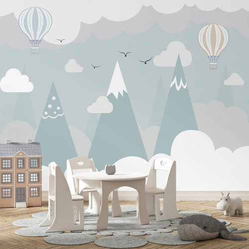 Papier peint panoramique Enfants - Montgolfières