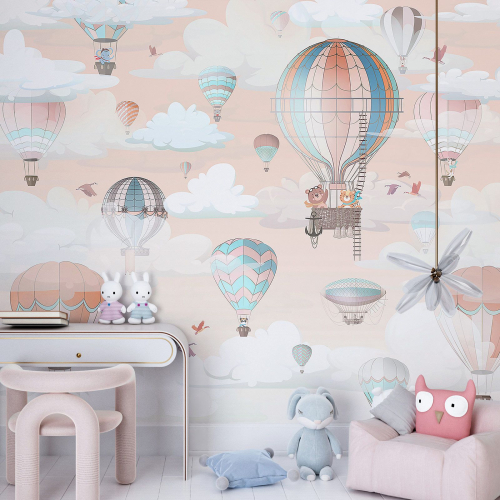 Papier peint panoramique Enfants - Montgolfières
