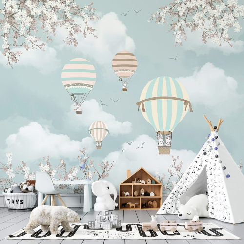 Papier peint panoramique Enfants - Montgolfières