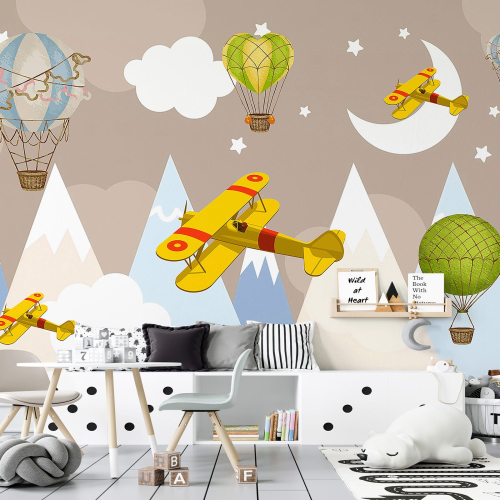 Papier peint panoramique Enfants - Montgolfières