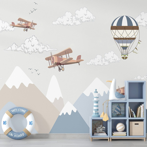 Papier peint panoramique Enfants - Montgolfières