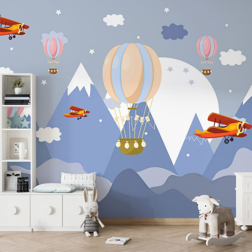 Papier peint panoramique Enfants - Montgolfières