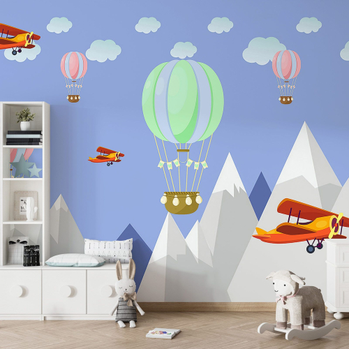 Papier peint panoramique Enfants - Montgolfières