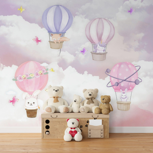 Papier peint panoramique Enfants - Montgolfières