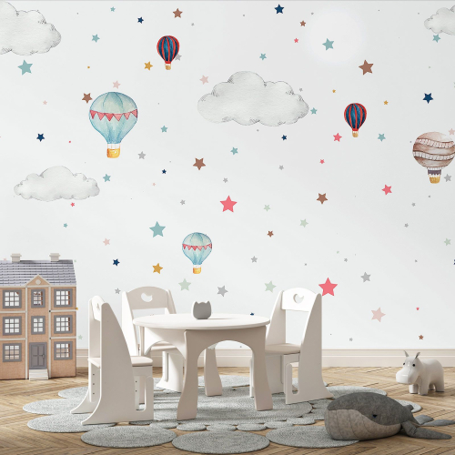 Papier peint panoramique Enfants - Montgolfières
