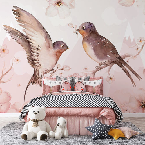 Papier peint panoramique Enfants - Oiseaux