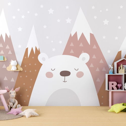 Papier peint panoramique Enfants - Ours Blanc