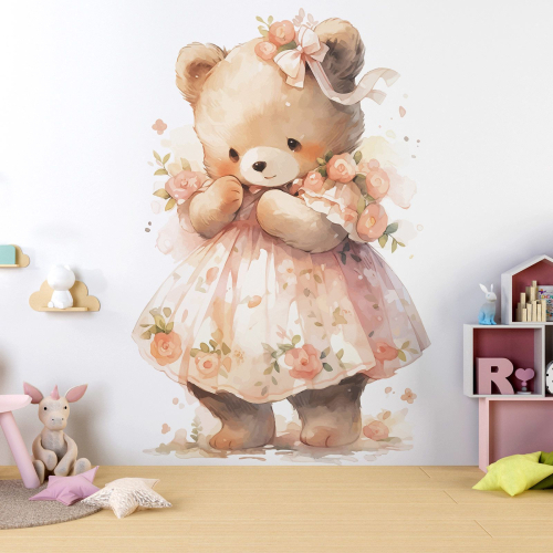 Papier peint panoramique Enfants - Ourson Fille