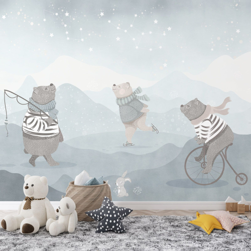 Papier peint panoramique Enfants - Oursons