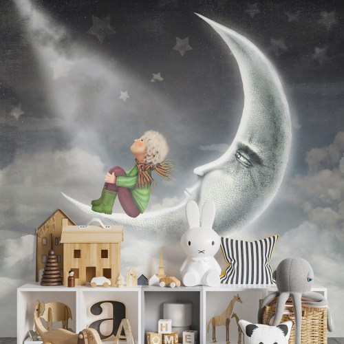 Papier peint panoramique Enfants - Petit Prince Lune