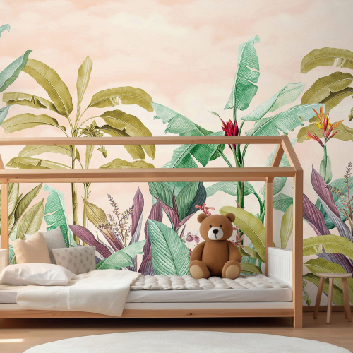 Papier peint panoramique Enfants - Plantes Tropicales