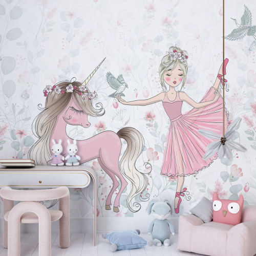 Papier peint panoramique Enfants - Princesse Licorne