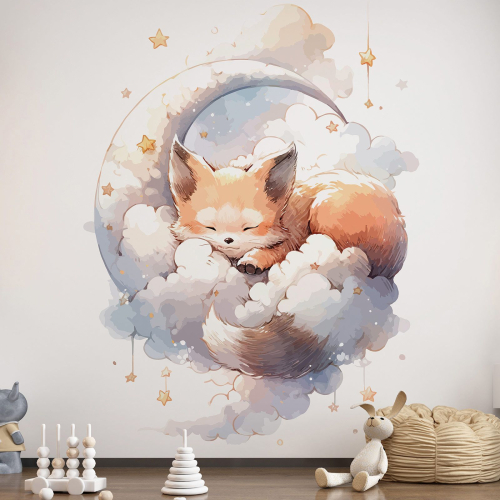 Papier peint panoramique Enfants - Renard Lune