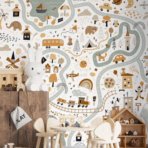 Papier peint panoramique Enfants - Routes