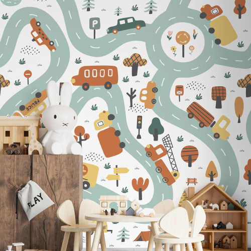 Papier peint panoramique Enfants - Routes