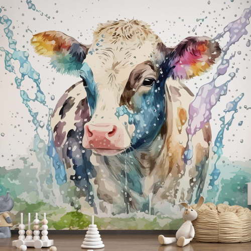 Papier peint panoramique Enfants - Vache