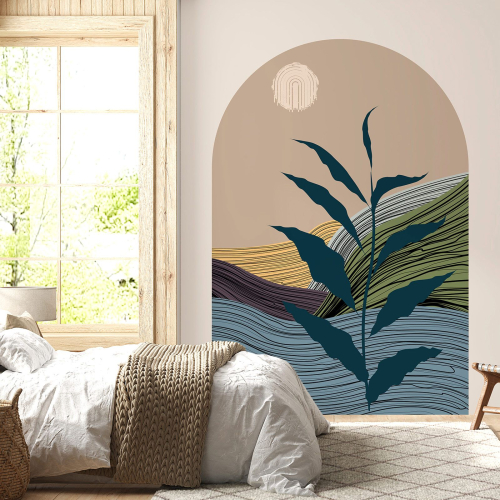 Papier peint panoramique - Feuille Boho