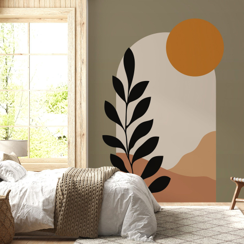 Papier peint panoramique - Feuille Boho