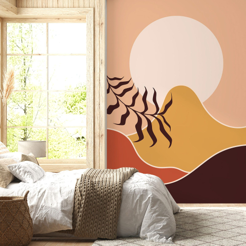 Papier peint panoramique - Feuille Boho