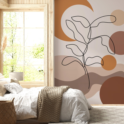 Papier peint panoramique - Feuille Boho
