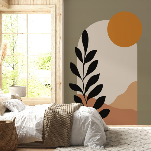 Papier peint panoramique - Feuille Boho