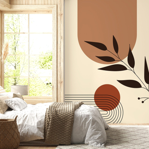 Papier peint panoramique - Feuille Boho