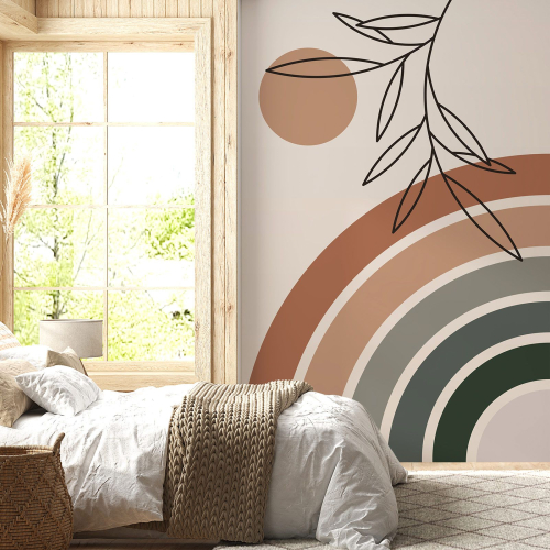 Papier peint panoramique - Feuille Boho