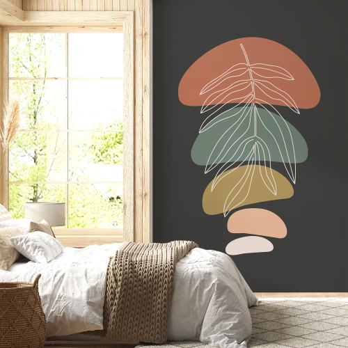 Papier peint panoramique - Feuille Boho