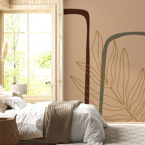 Papier peint panoramique - Feuille Boho
