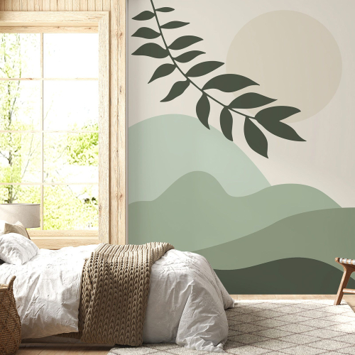 Papier peint panoramique - Feuille Boho