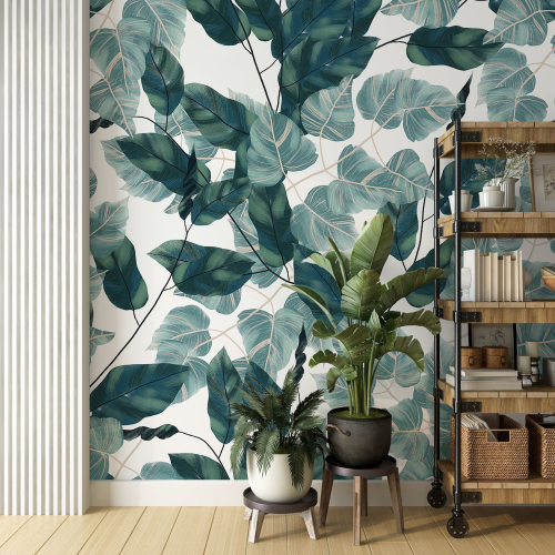 Papier peint panoramique - Feuilles