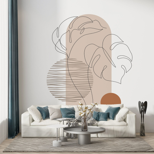 Papier peint panoramique - Feuilles Boho