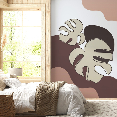 Papier peint panoramique - Feuilles Boho