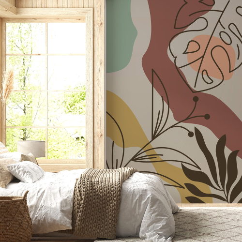 Papier peint panoramique - Feuilles Boho