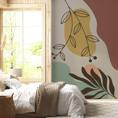 Papier peint panoramique - Feuilles Boho